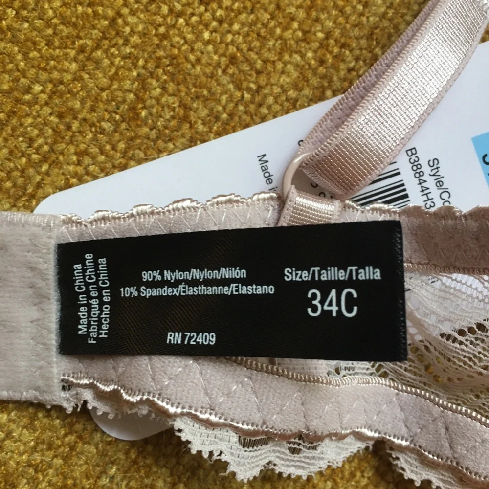 Rene Rofe Demi Push-Up Lace Bra in Cream NWT Size 34C - Picture 3 of 3